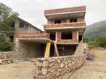 New under construction house in Dobra Voda with sea view and mountains