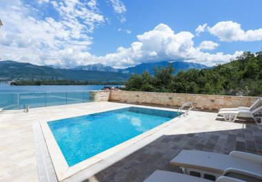 Modern villa next to Tivat with private beach, boat dock and panoramic views