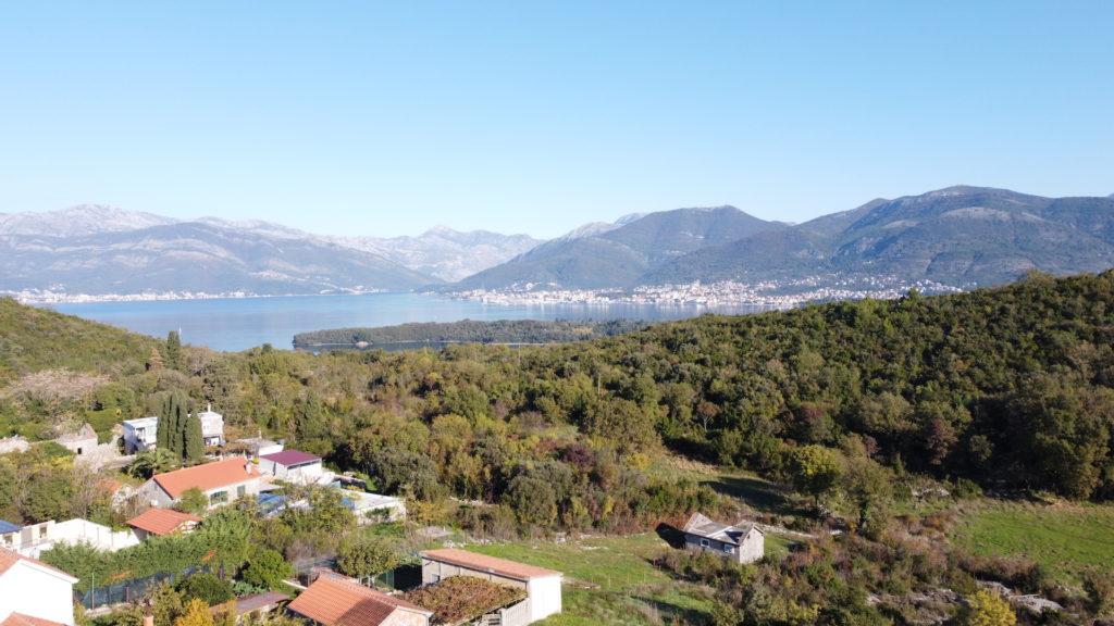 Land plot 464 m2 in Bogišići for building villa with panoramic sea view