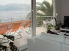 Scenic 3-story home in Krasici with sea view and palm