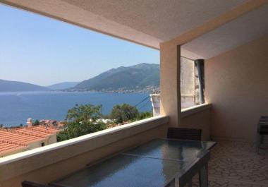 Panoramic Bay view 50 m2 flat in Tivat with huge terrace